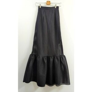 H&M Black Textured Cupcake Pencil Long Skirt Size 2